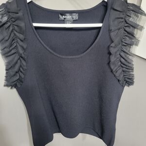 Bailey 44 Women's Black Ruffle Sleeve Top